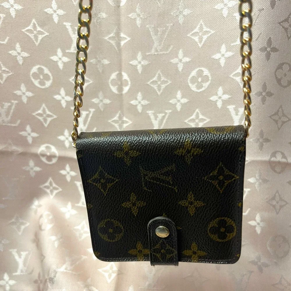 Louis Vuitton Compact Zip Wallet & Crossbody Chain